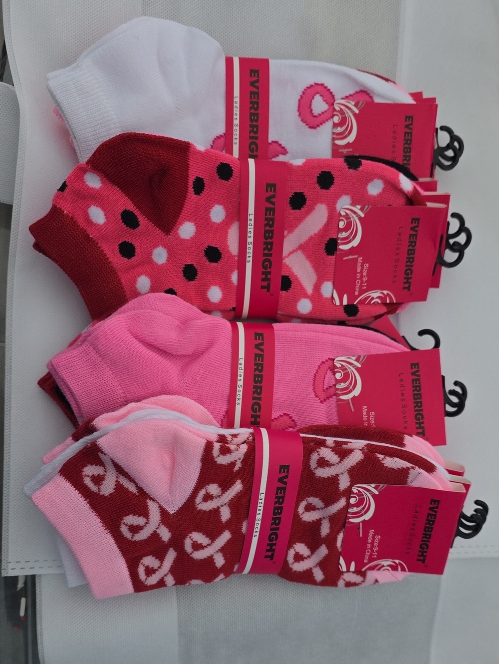 Women's Breast Cancer Ankle Socks - 12 Pairs
